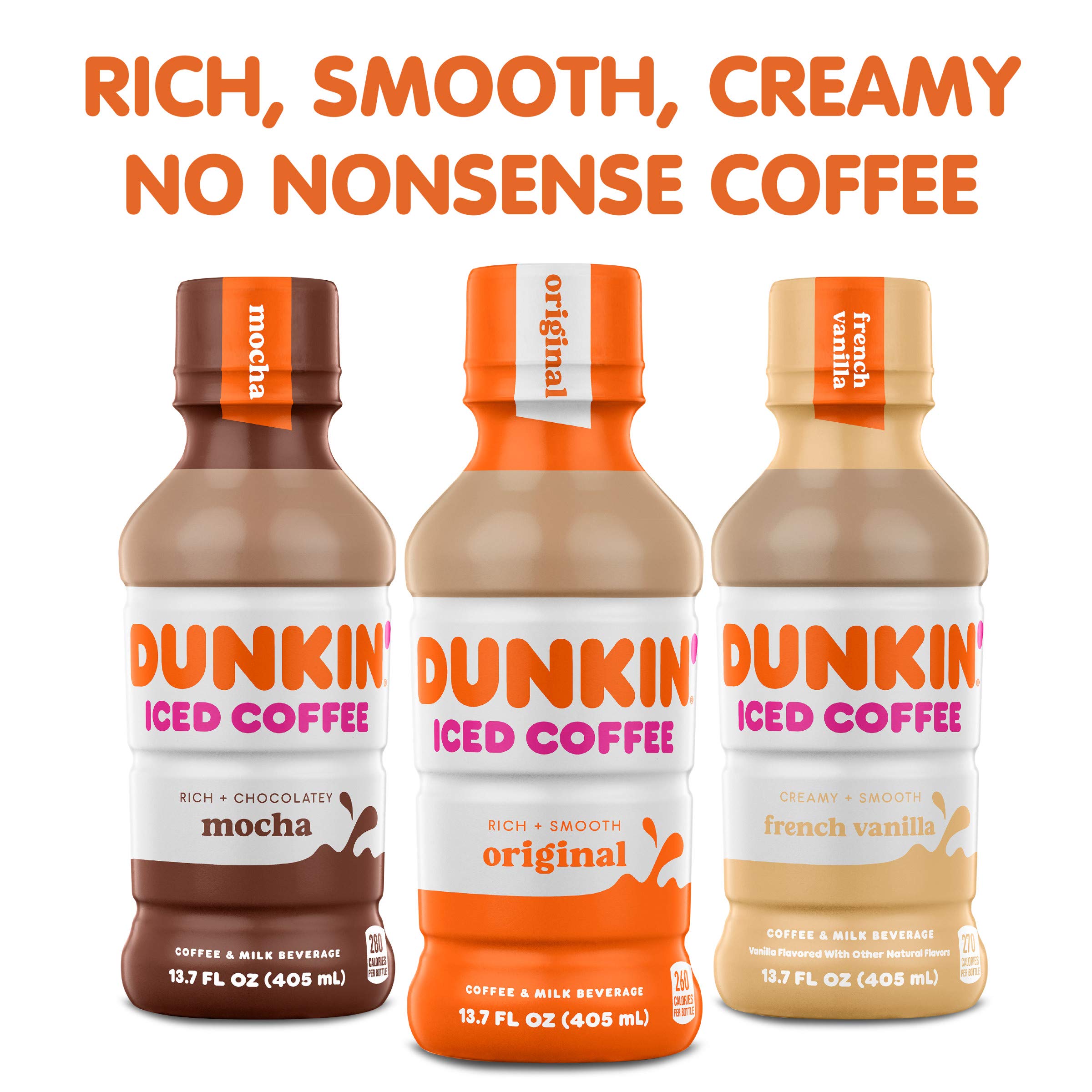Dunkin' French Vanilla Iced Coffee Bottles, 13.7 fl oz, 12 Pack