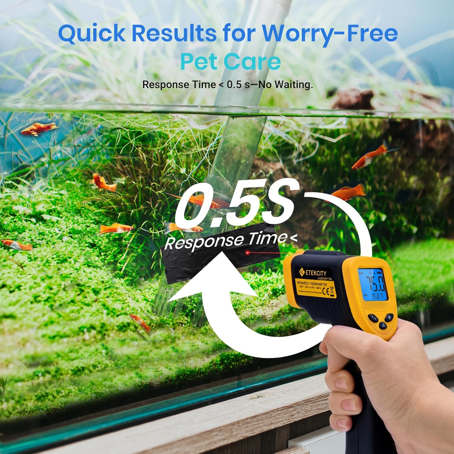Etekcity Lasergrip 1080 Laser Thermometer Digital Infrared Thermometer Temperature Gun for Kitchen Cooking BBQ Grill and Bath Water, -58℉~1130℉ (-50℃～610℃), Yellow and Black - Image 6