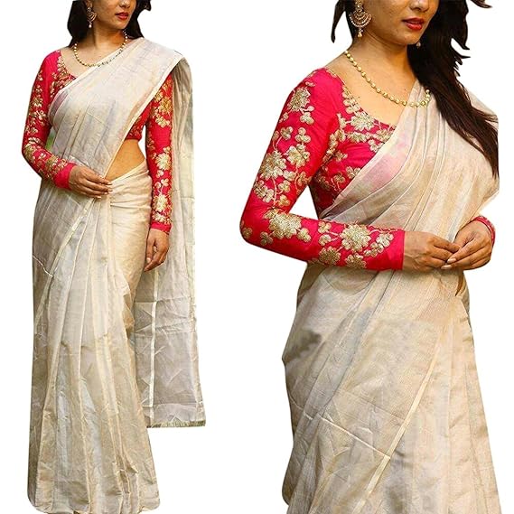 amazon white sarees