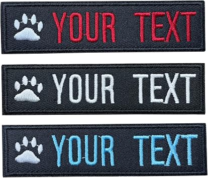 2PCS Customized Embroidered Name Patches, Personalized Dog Harness Patches