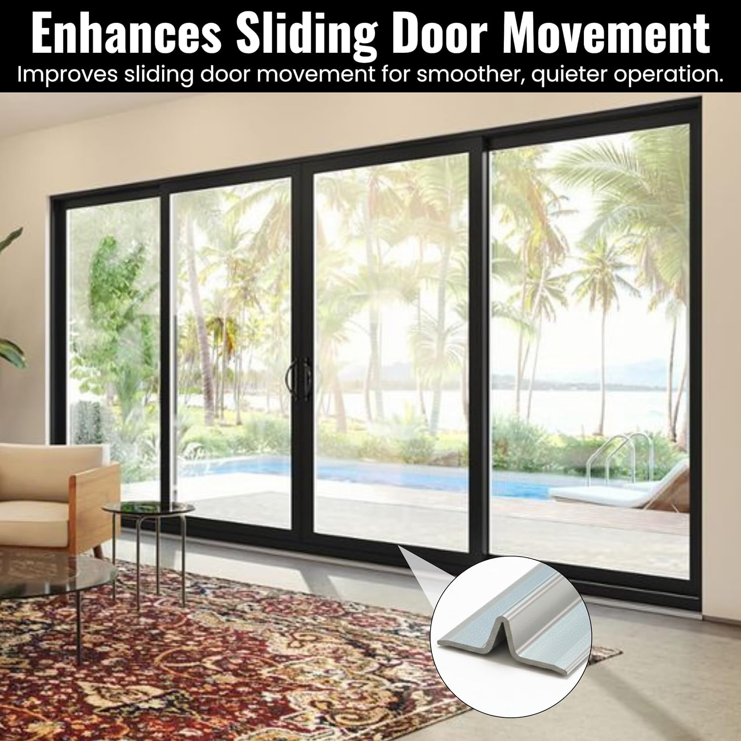 KC Hardware Aluminum Sliding Glass Door Bottom Replacement, Inverted V Track for Screen Doors- Satin Anodized (72 Inch (Pack of 1))