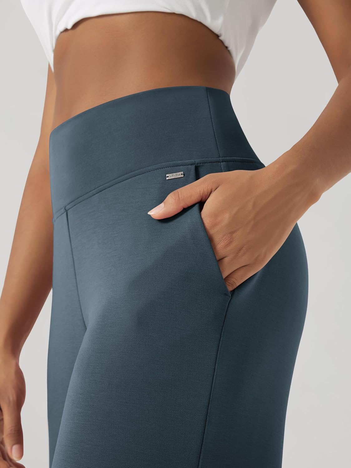 ODODOS Women's Modal Soft Adjustable Wide Leg Pants – High Waist Relaxed Fit Casual Pants with Pockets, 29" Inseam - Image 4