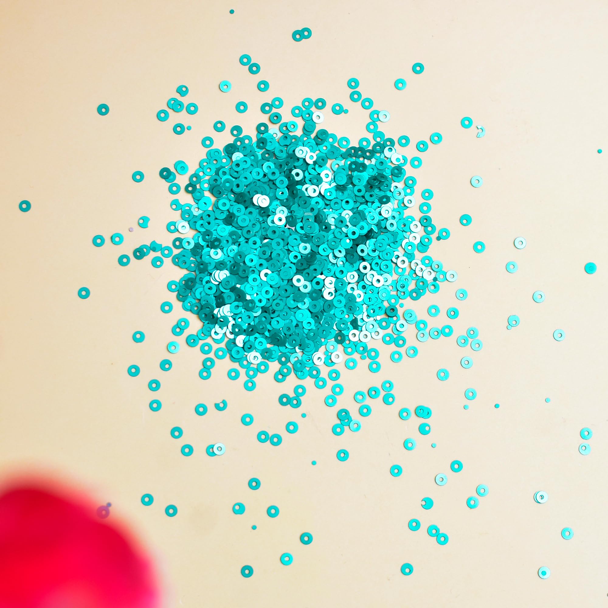 Embroiderymaterial 2.5MM Sequins Sitara for Craft, Embroidery, and Jewellery Making (Sea Blue, 50 Gram) 3