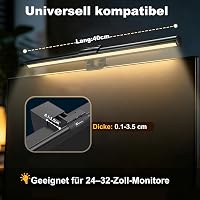 Vansky Monitor Lámpa USB-s Képernyő Fény Állítható Színhőmérséklet és Fényerő Irodai Gamer - black 6