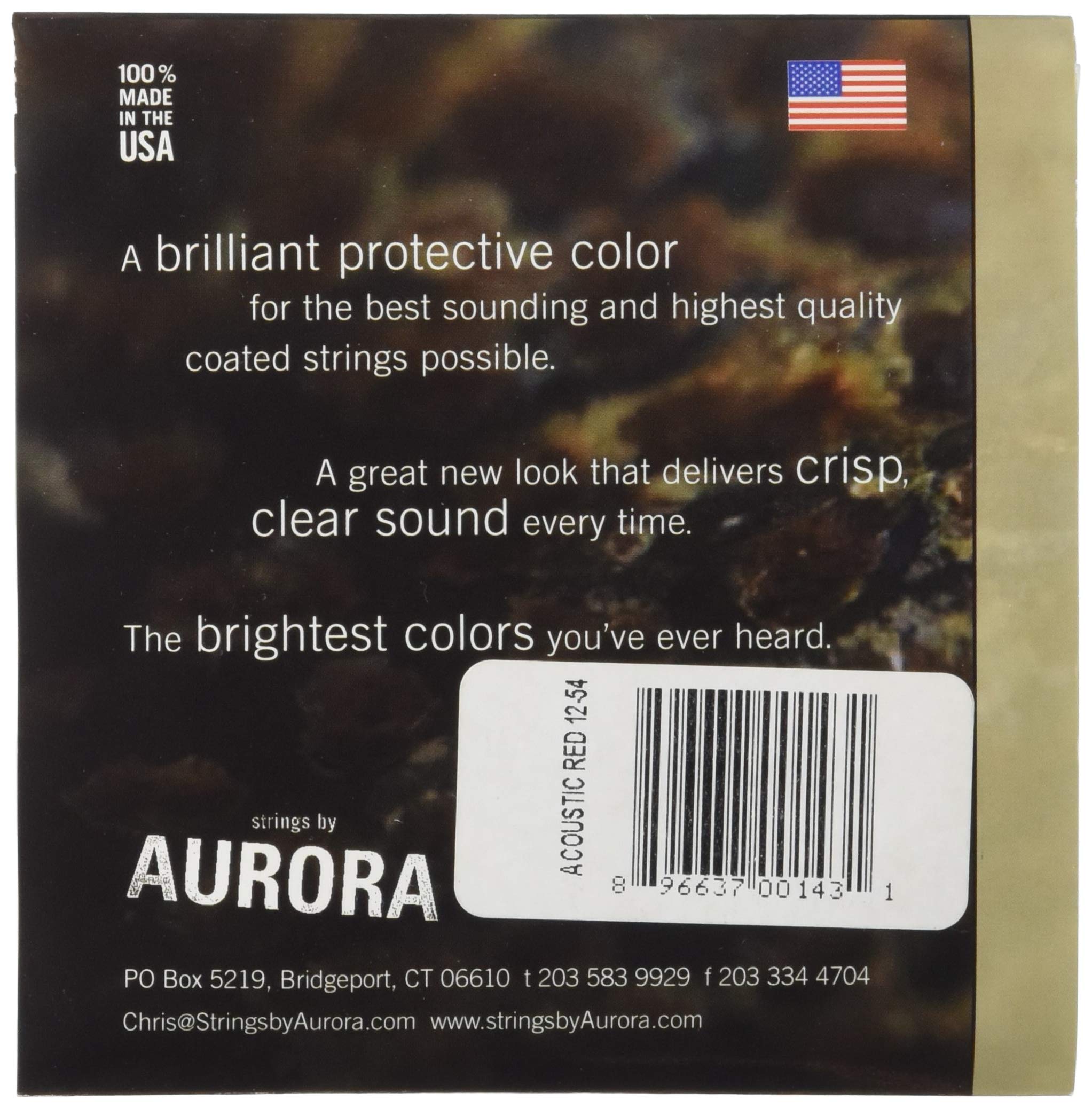 Aurora AURRA-12 Cuerdas para guitarra acústica de color rojo, 12-54