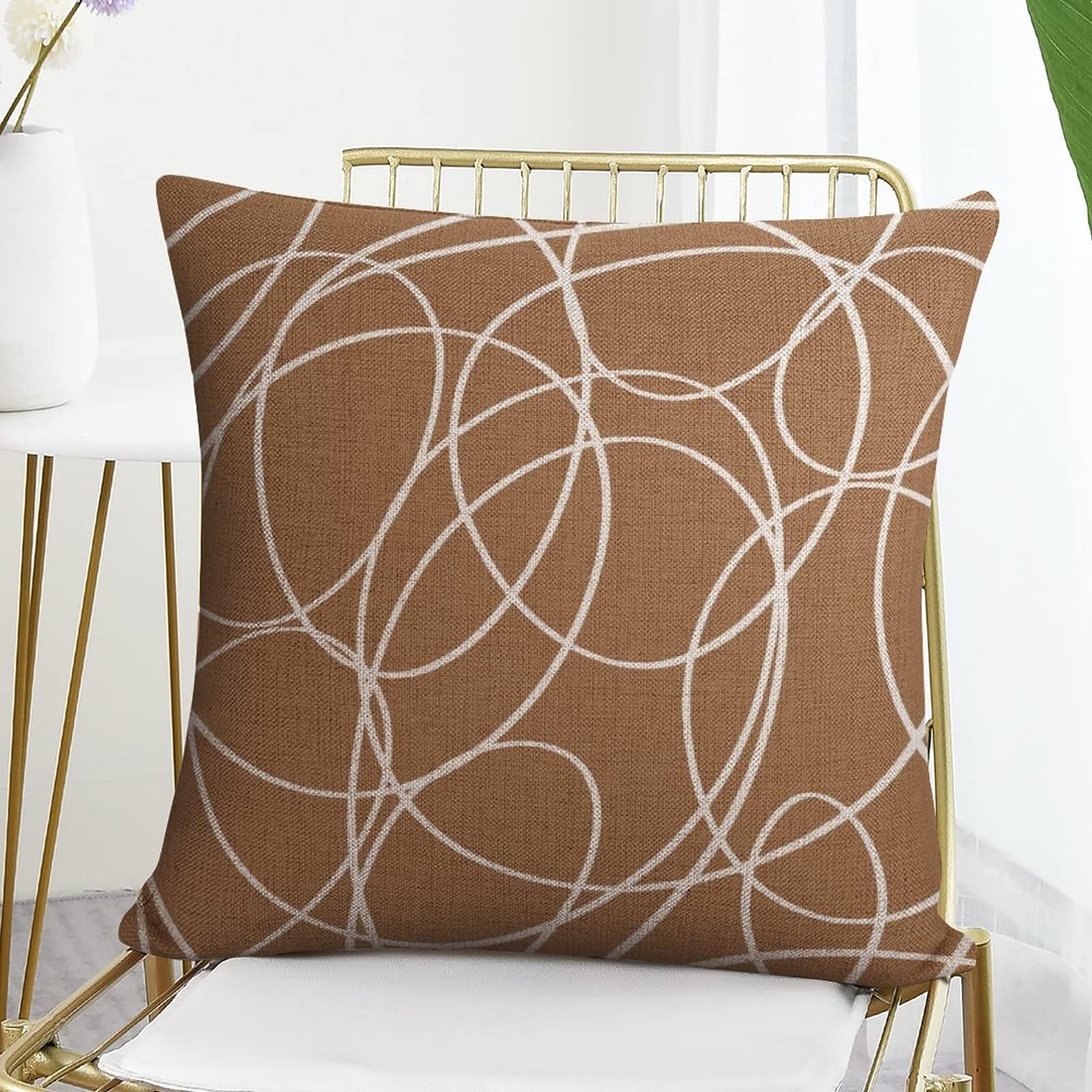 Jeanerlor Cotton Linen Square Decorative Throw Pillow Case