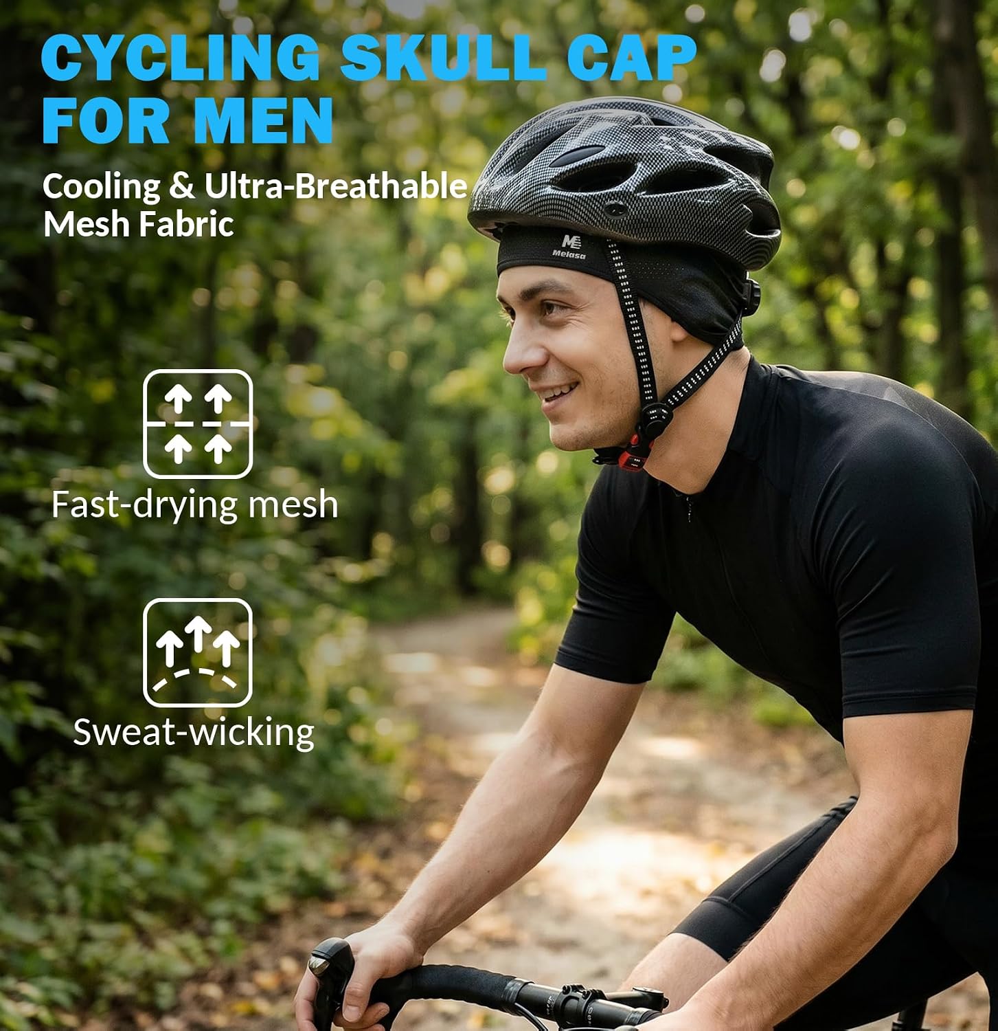 MELASA Cooling Skull Cap for Men Breathable Hard Hat Liner with Neck Shade image 4