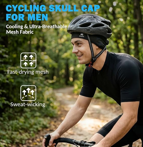 MELASA Cooling Skull Cap for Men Breathable Hard Hat Liner with Neck Shade