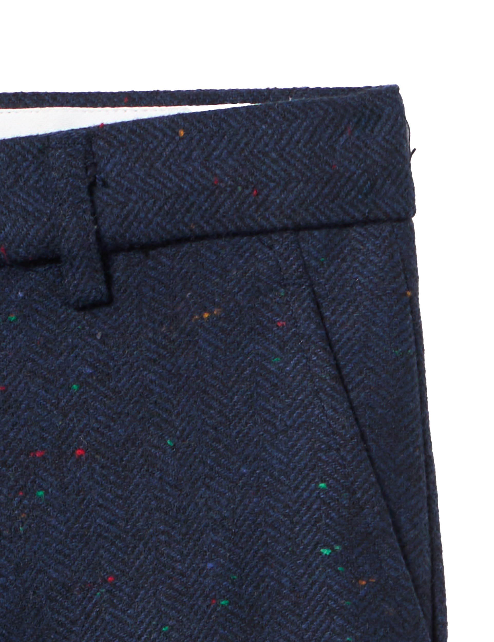 Isaac Mizrahi Boy's Fit Wool Blend Ink-Splash Pants Pantalones de Traje, Marina Militar, 16 Slim Niños y Adolescentes