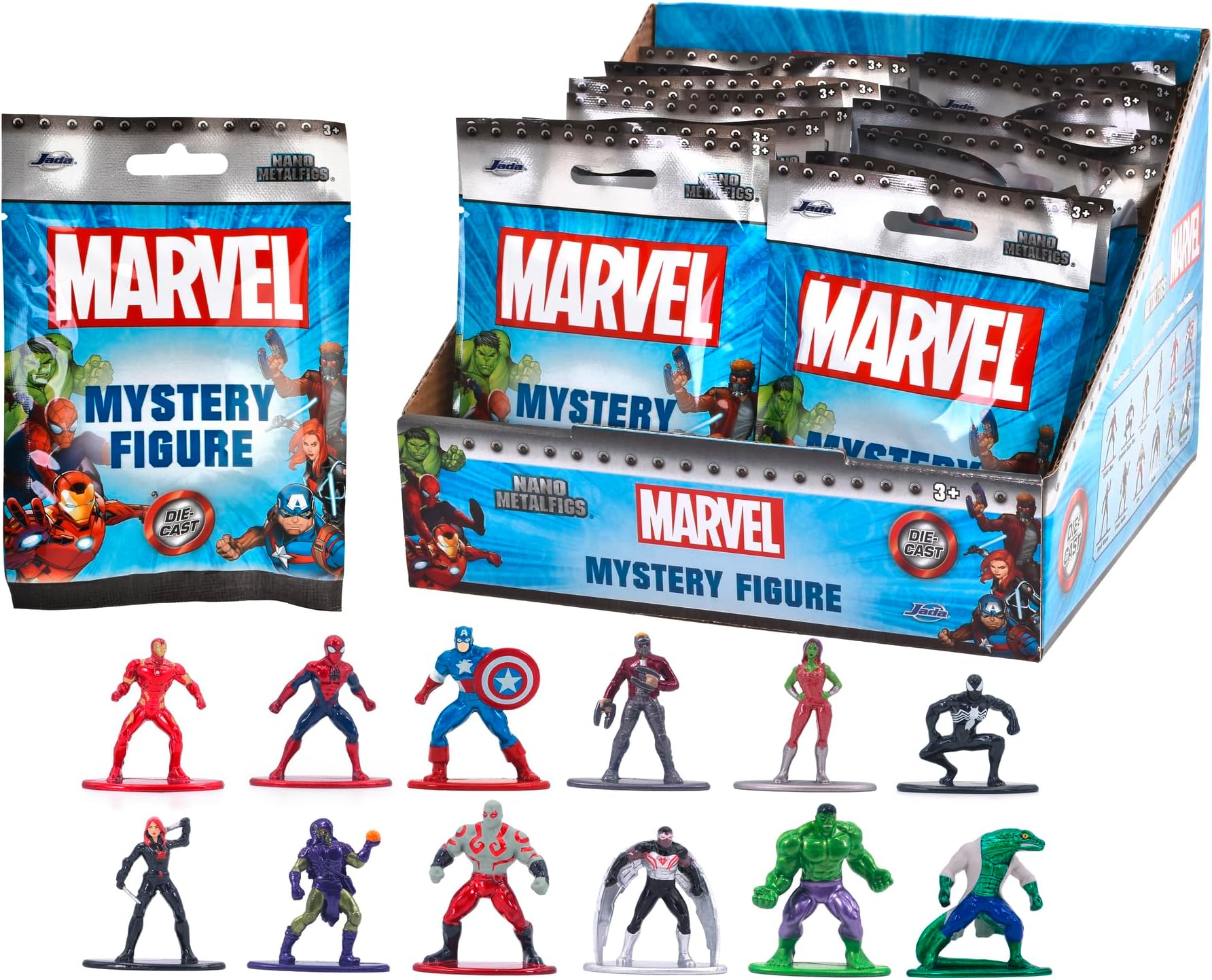 Toys 253221016 Marvel Nano Figures Blind Pack Marvel Metal Collectible Figures in Blind Pack, 4 cm, from 3 Years, Random Selection