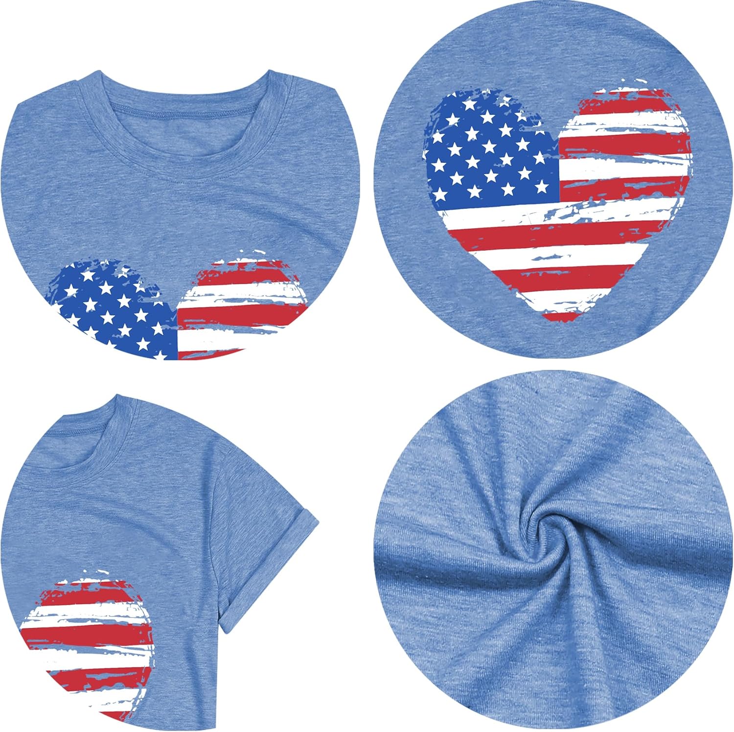 American Flag Shirts for Women 4th of July Tops USA Print T Shirt Casual Short Sleeve American Proud T-Shirt Tops - Image 4