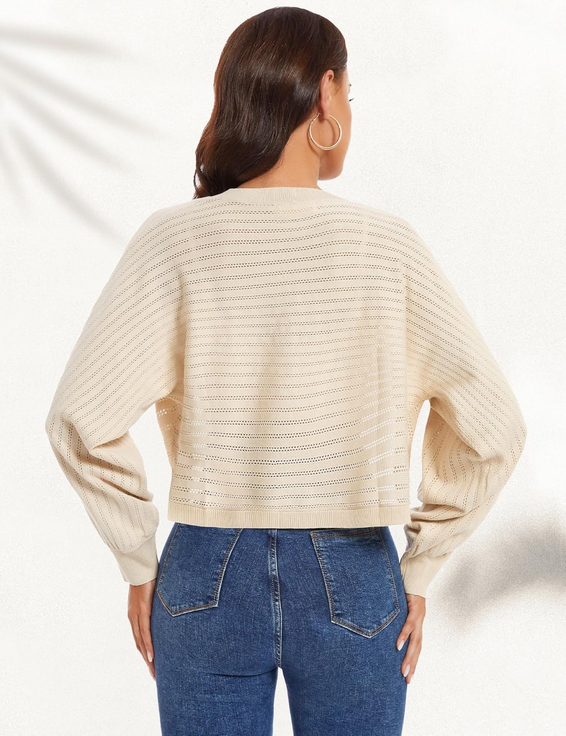 Genhoo Open Front Bolero Shrug for Women Long Sleeve Cropped Cardigan Sweaters Crochet Dressy Cardigans for Dresses - Image 5