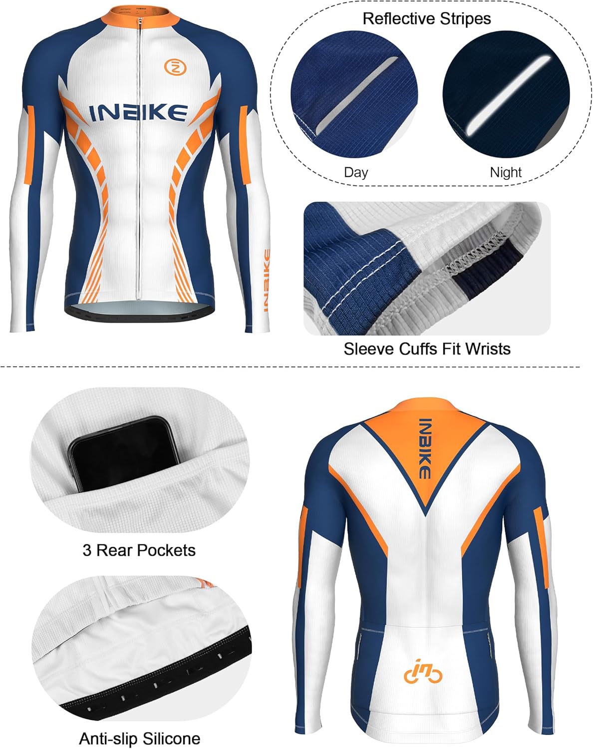 INBIKE Cycling Jersey Men Set Bib Shorts Set Breathable Bike Shirts Quick-Dry Bib Bicycle Jersey Biking Clothing Set - Image 4