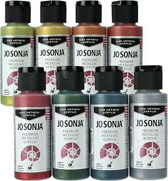 Jo Sonja Premium Metallic - Set 8 colors 2oz Bottles