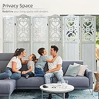 Vista 40 de Panel divisor de habitación de 4 paneles, pared divisora de habitación de 5.6 pies de alto y pantalla de privacidad plegable, panel divisor de pared