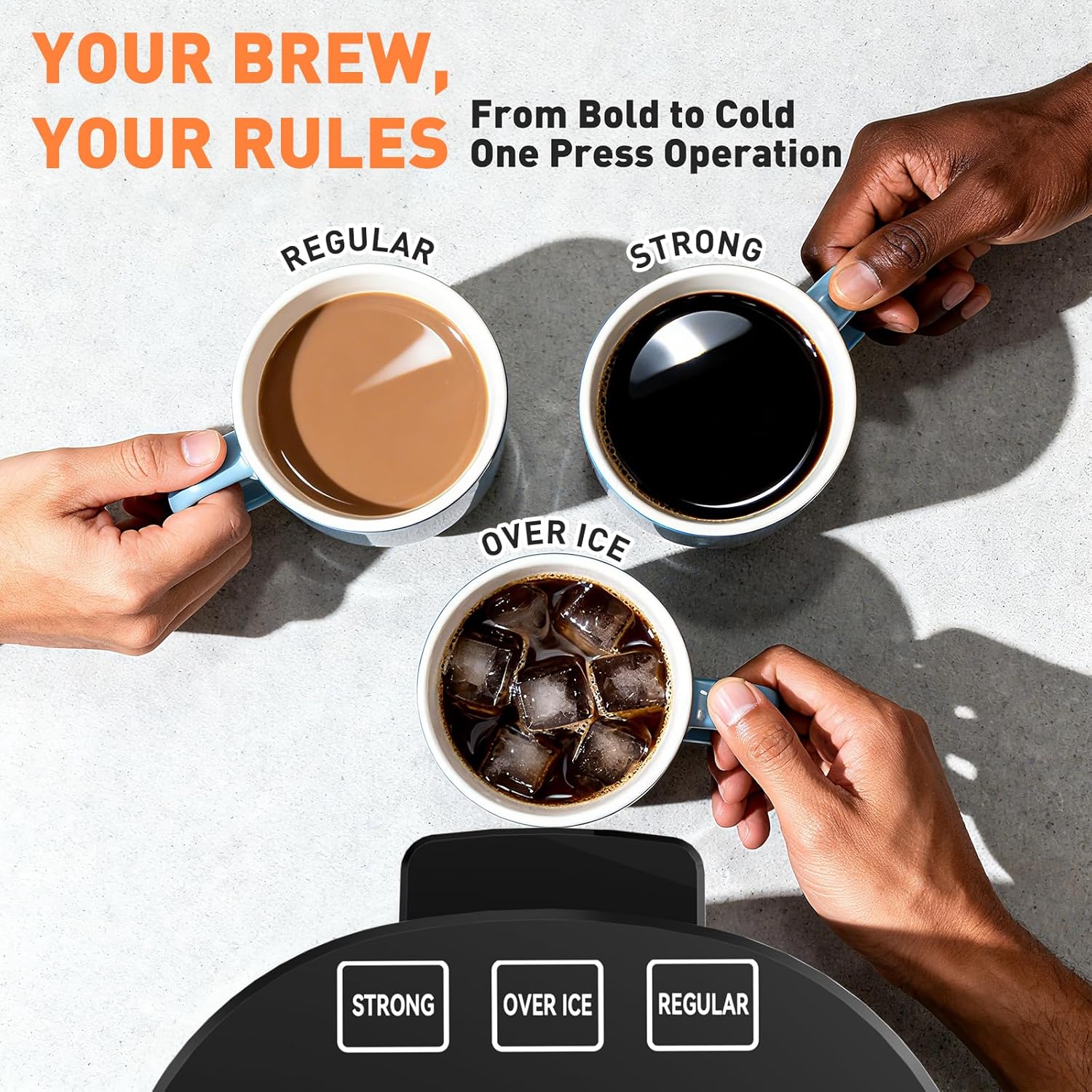 Secura Single Serve Coffee Maker K Cup and Ground 2-In-1 Coffee Maker with 3 Brew Modes, Removable Reservoir & Drip Tray, 6 to 12 Oz Brew Sizes