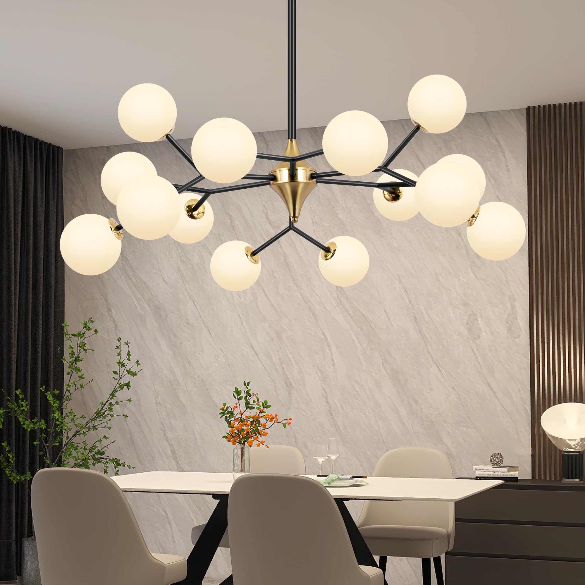 COCOSTAR Dining Room Chandelier, 15 Lights Modern Ceiling Light Fixture ...