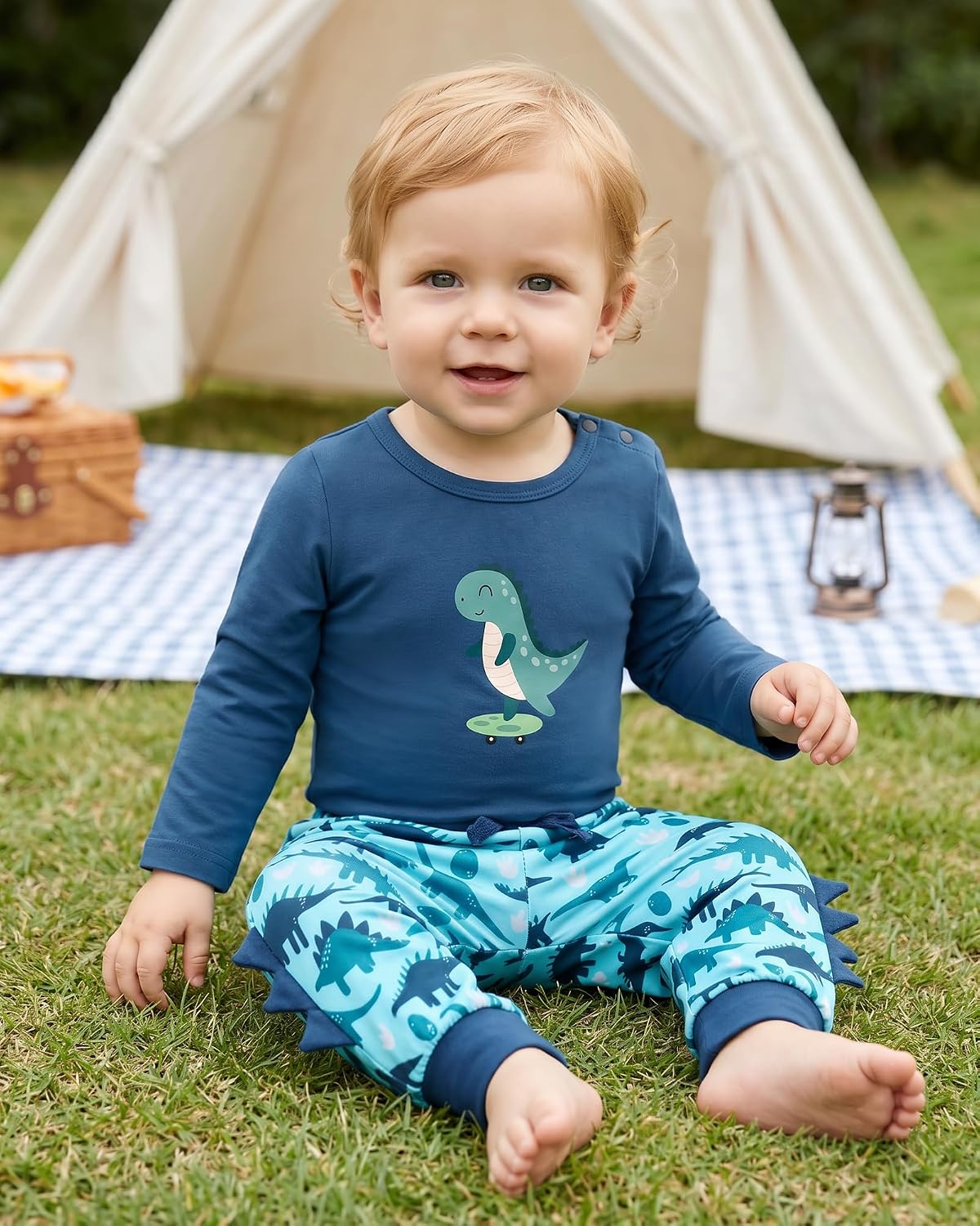 ZOEREA Newborn Baby Boy Clothes Dinosaur Outfit Infant Clothing 0-24 Months image 3