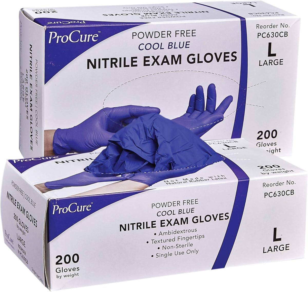 Disposable Nitrile Gloves, Blue Medical Exam Gloves -Powder Free, Latex Free, Food Safe, Surgical Grade, Textured Tips, 3 Mil