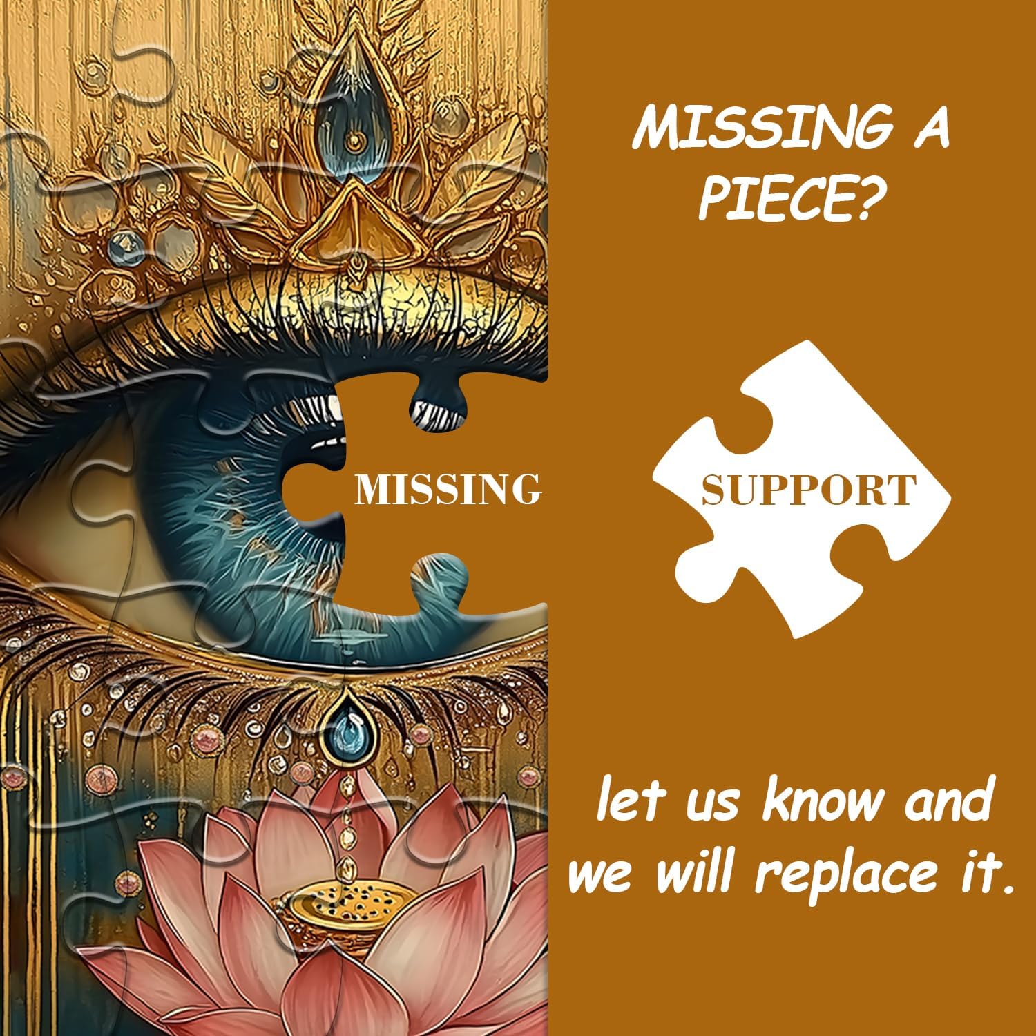 Lotus Eye Puzzles for Adults 1000 Pieces, Flower Eyes Art Themed, Vintage Beautiful Impossible Challenging Jigsaw Puzzles