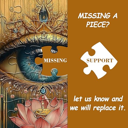 Miniatura 8 de Rompecabezas de ojos de loto para adultos de 1000 piezas, diseño de ojos de flores, rompecabezas vintage hermoso e imposible desafiante