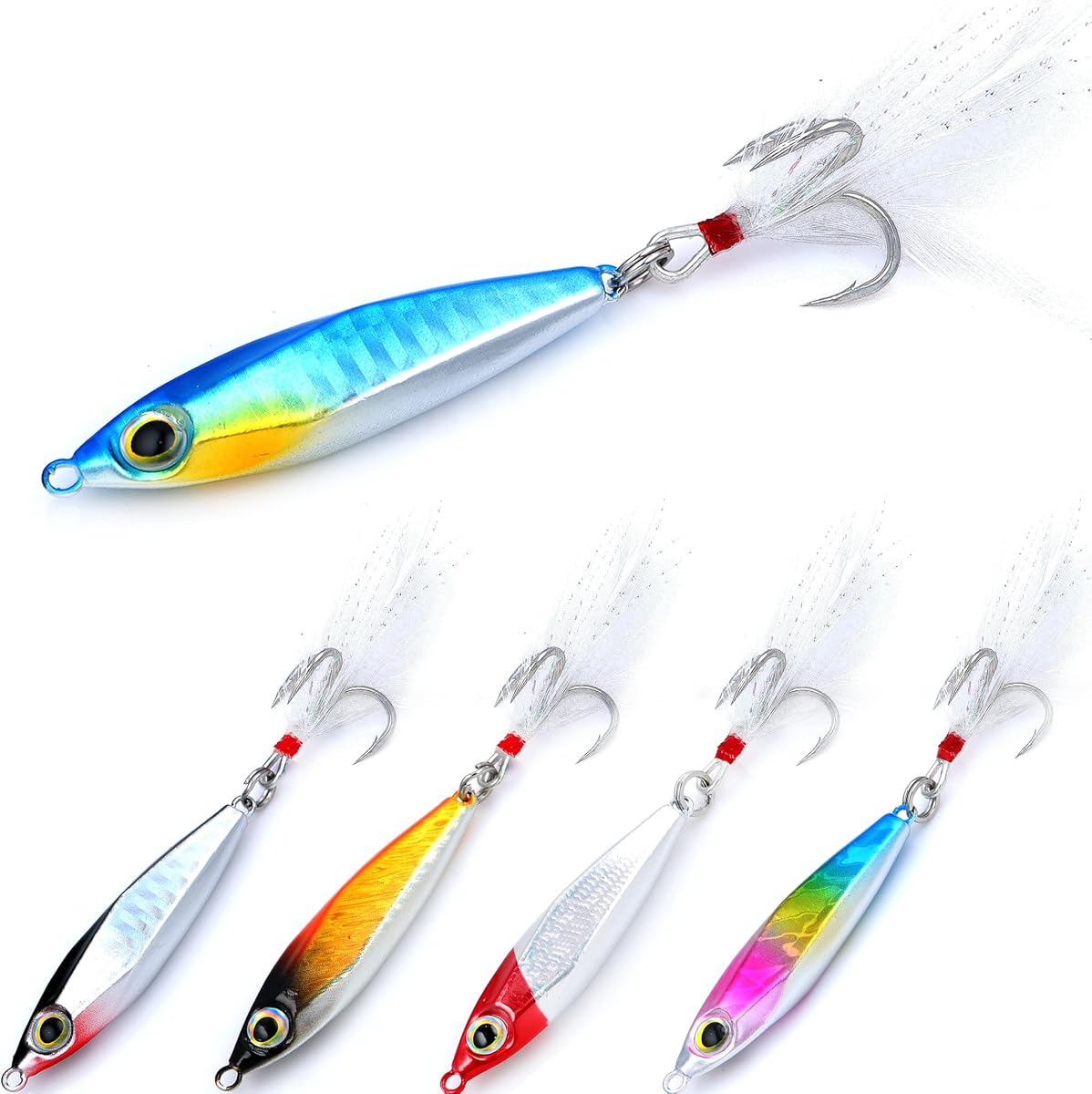 EXAURAFELIS Jigging Cebo Señuelos de Pesca Equipo de Pesca Jig Fishinglure Cuchara Señuelos Hundimiento Cucharas de Metal Swimbaits para Bass Trucha Atún Kingfish Pargo Cobia Tackle Box Agua Dulce Agua Salada
