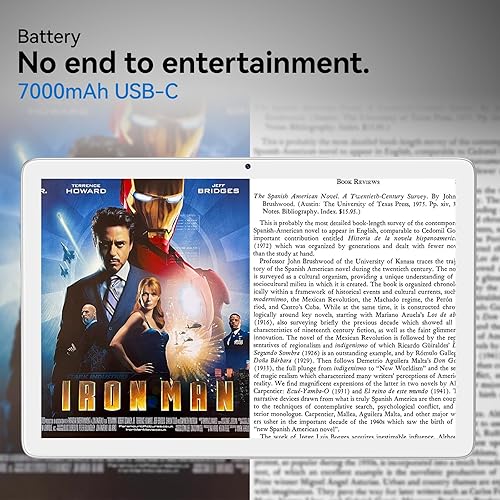 Miniatura 6 de Tableta 2 en 1 con teclado, las últimas tabletas Android de 128 GB ROM, tableta de 10 pulgadas con chip octa-core compatible con WiFi de 5+2.4 GHz,