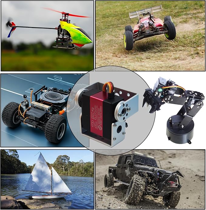 Servomotor RC Digital 25KG Waterproof Dual Shaft 180° miniatura 6