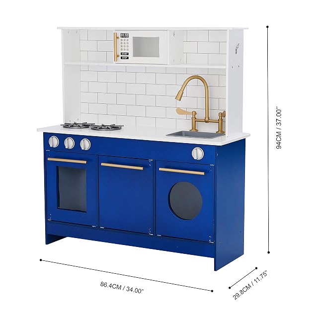 Foto 2 de 8 de Teamson Kids Azul Cocina de Juguete de Madera Horno Imitación Niños TD-12681B