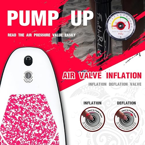 Miniatura 10 de FEATH-R-LITE Paddle Board Inflatable Stand Up Paddle Boards Ultra-Light SUP with Paddleboard Accessories Non-Slip Deck Design for Adults and Youth