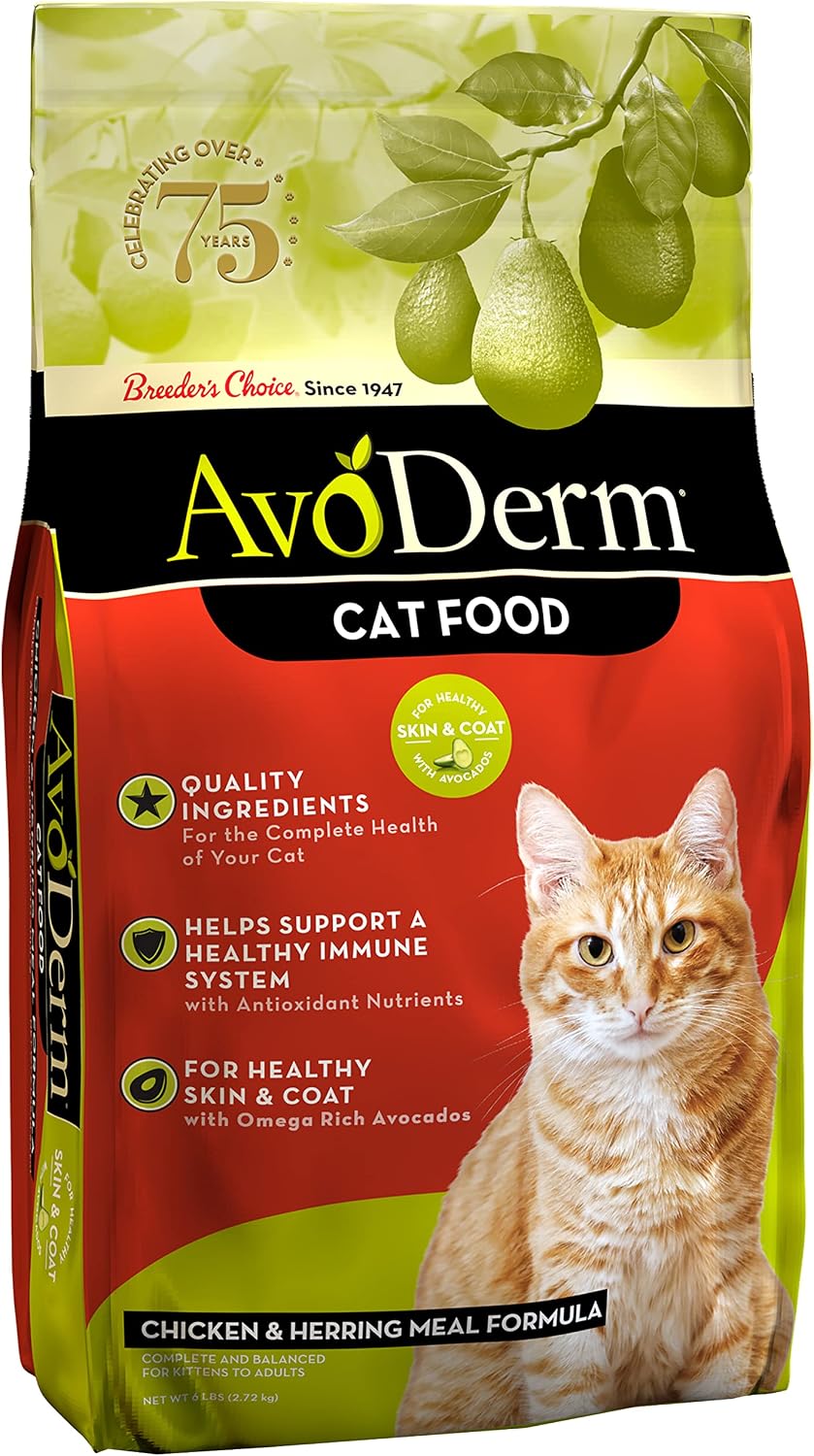 Avoderm Natural Chicken & Herring Meal Formula Dry Cat Food, 6-Pound