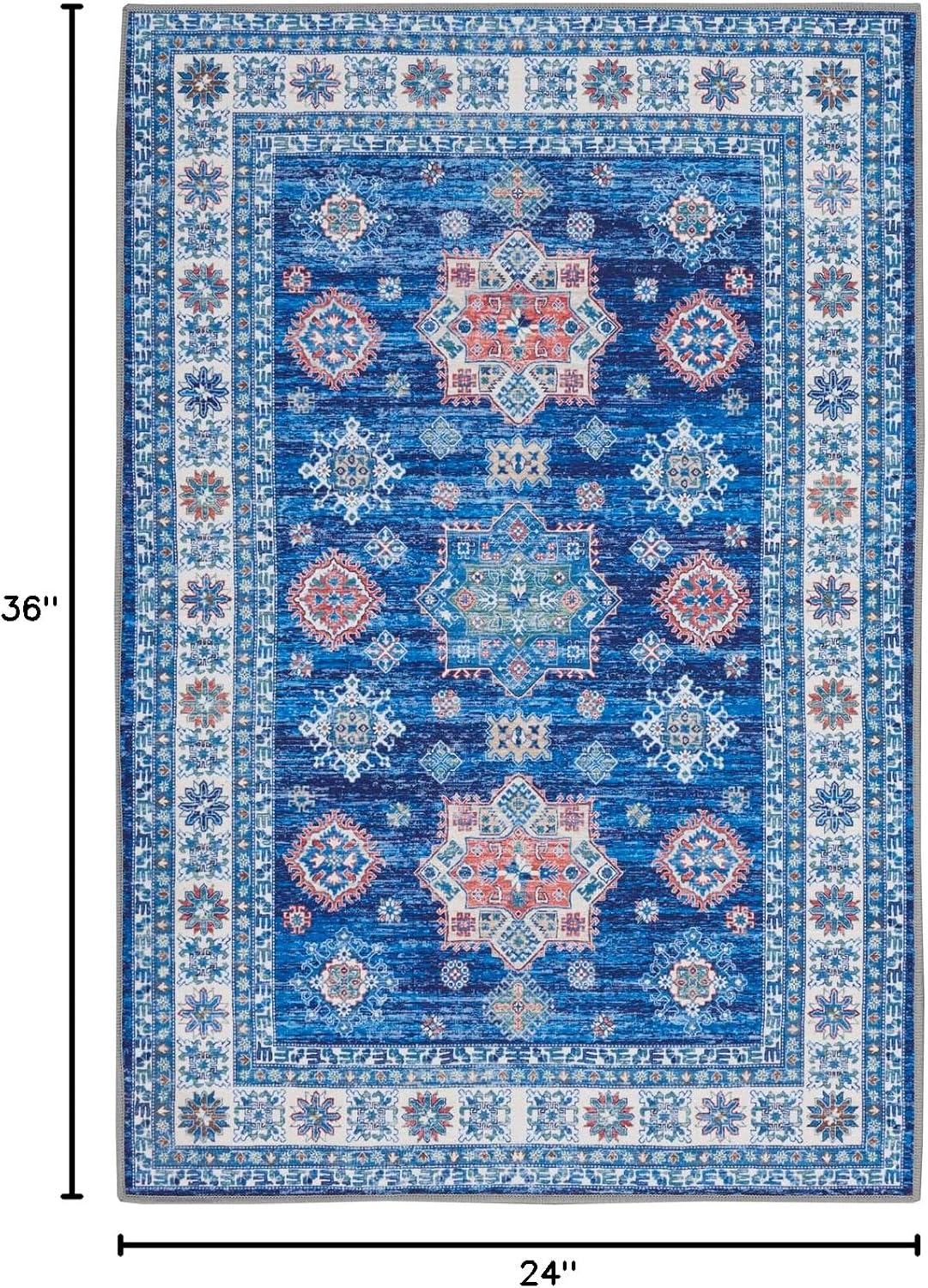 Nourison Home Fulton Blue 2' x 3' Area Rug - Easy Clean, Non Shedding, Bed Room, Living Room, Dining Room, Kitchen (2' x 3')