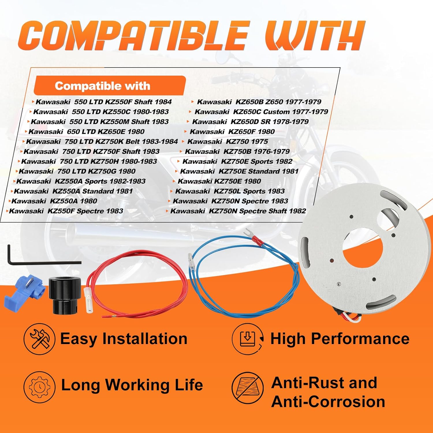 DS2-2 Electronic Ignition System Compatible with Kawasaki 550 650 750 LTD KZ550A KZ550F KZ650B KZ650C KZ650D KZ750B KZ750E KZ750N