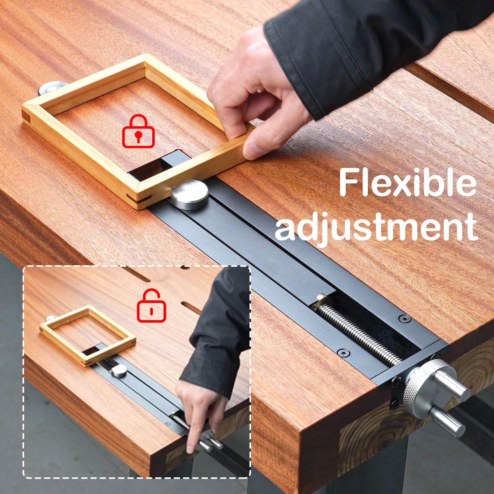 Tischklemme für Holzbearbeitungstische, Einstellbare Horizontale T-Nut-Klemme Schnellspann Schraubstock, Tischklemme für Werkbänke und Heimwerkerprojekte