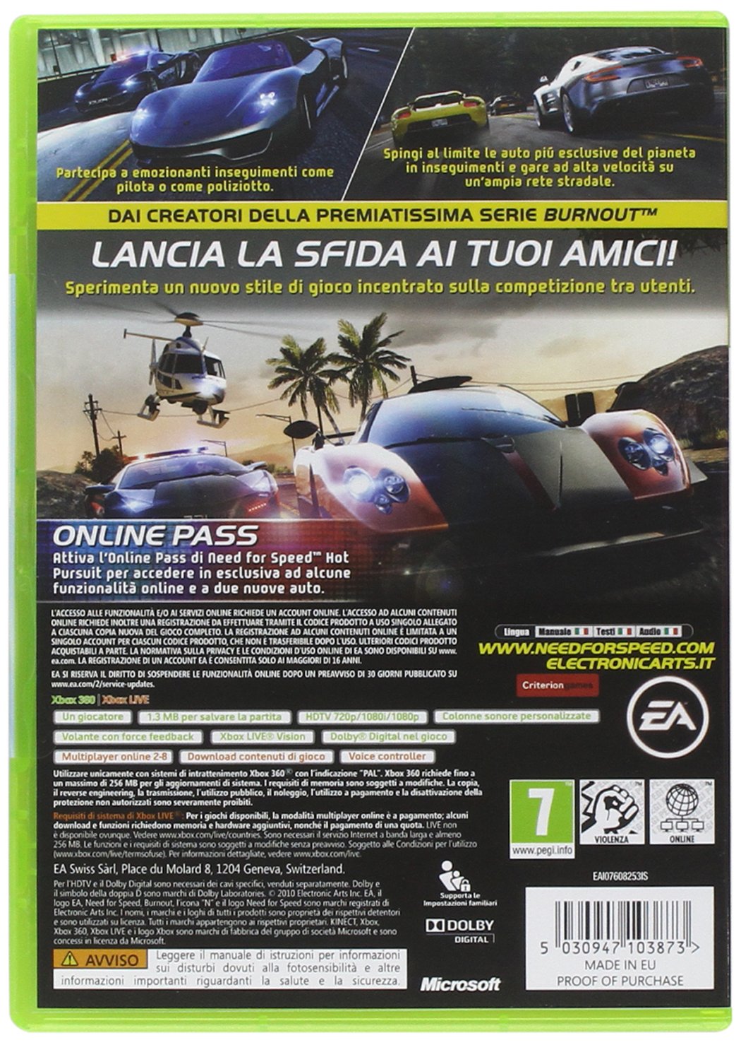 Electronic Arts Need For Speed Hot Pursuit Classics, X360
