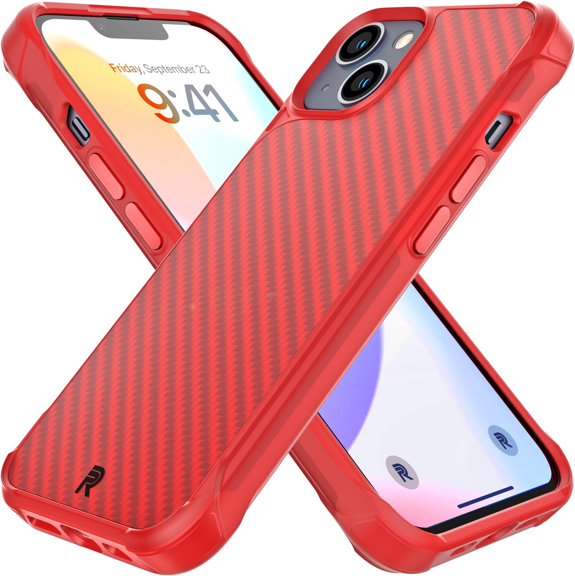 REBEL Case for iPhone 13 [Gen-3 Aramid Fiber] Strong MagSafe Compatible, Protective Shockproof Corners, Premium Metal Buttons, Slim Fit Grip Cover, 6.1 Inch 2021 (Red, Limited Edition)