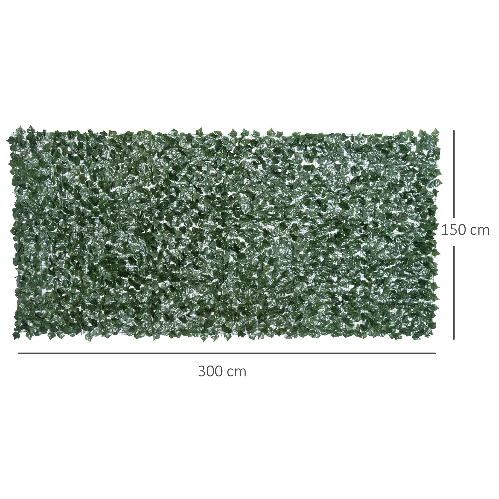 Outsunny Künstlicher Hecken Sichtschutz UV Geschützt 300 x 150 cm Grün | Balkon Sichtschutze, Zaun Sichtschutzgitter mit Blättern, Hecken Zaun, WandKünstliche, für Garten Hochzeit