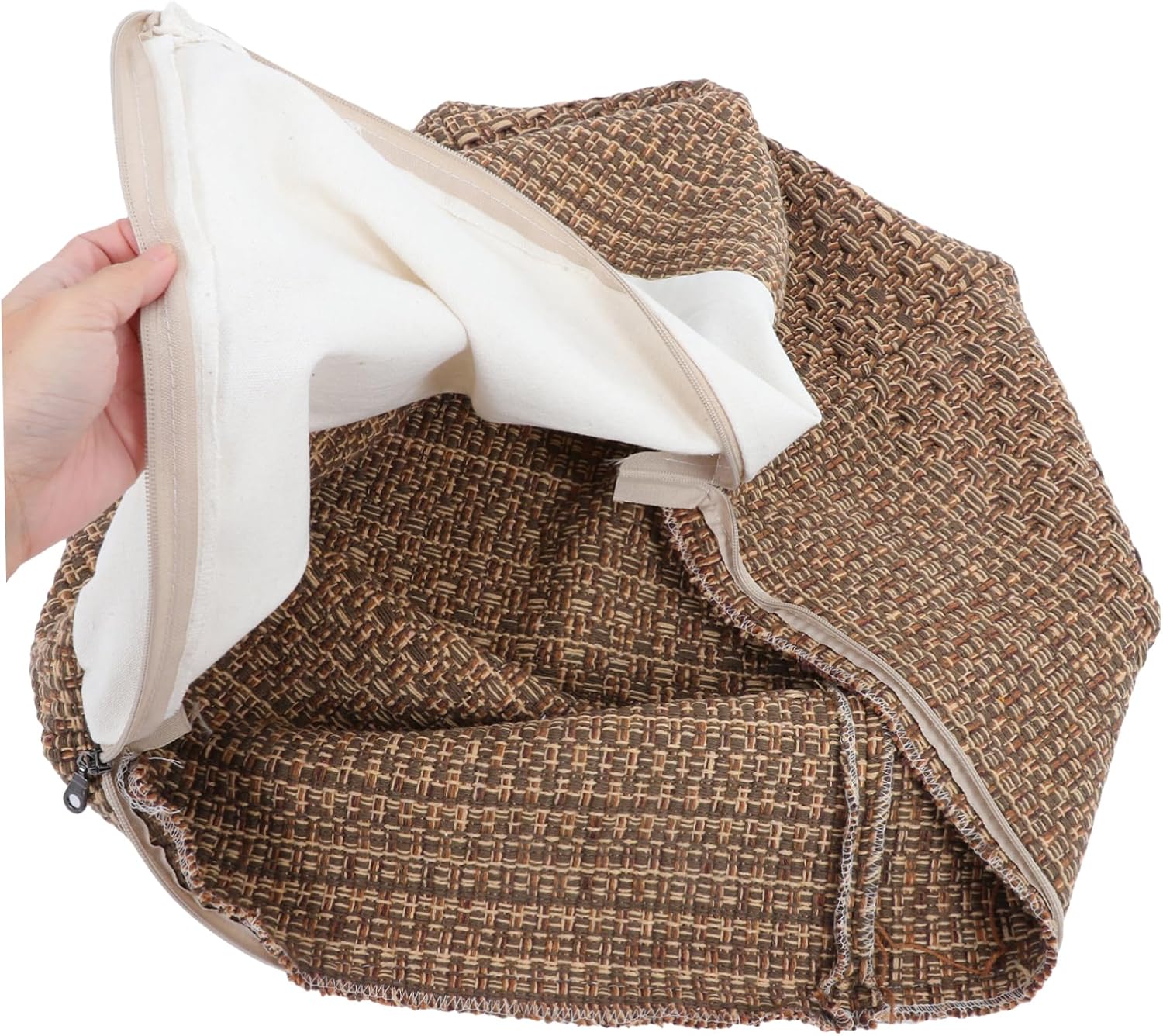 VICASKY Mat Square Pillow Cotton Sofa Seat Cover Grey Square Pouf Cover Floor Cushion for Sitting