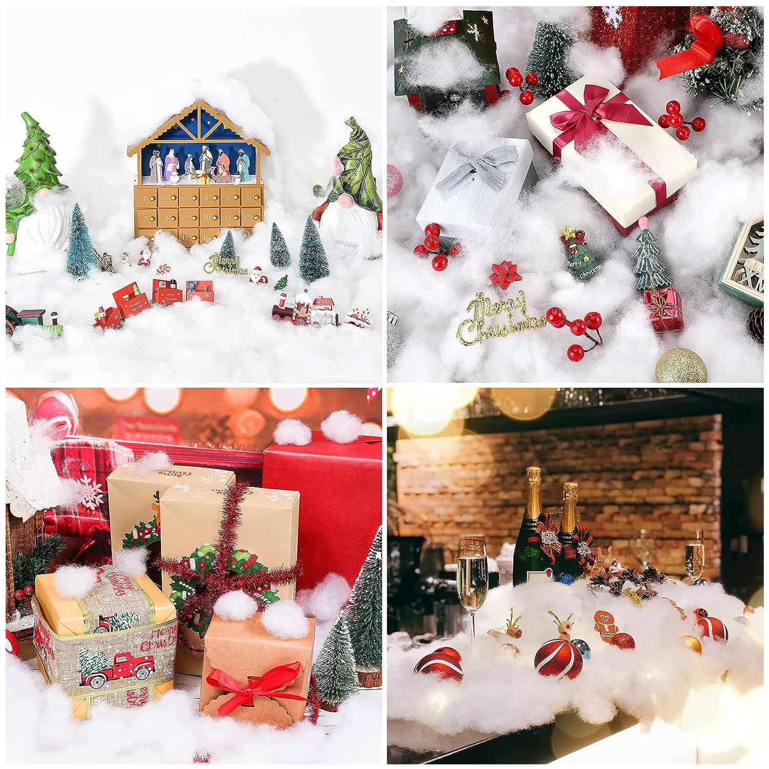 Neve Finta Di Natale In Fibra - 2 Sacchetti Soffici Per Decorazioni Invernali E Presepi - Foto 4