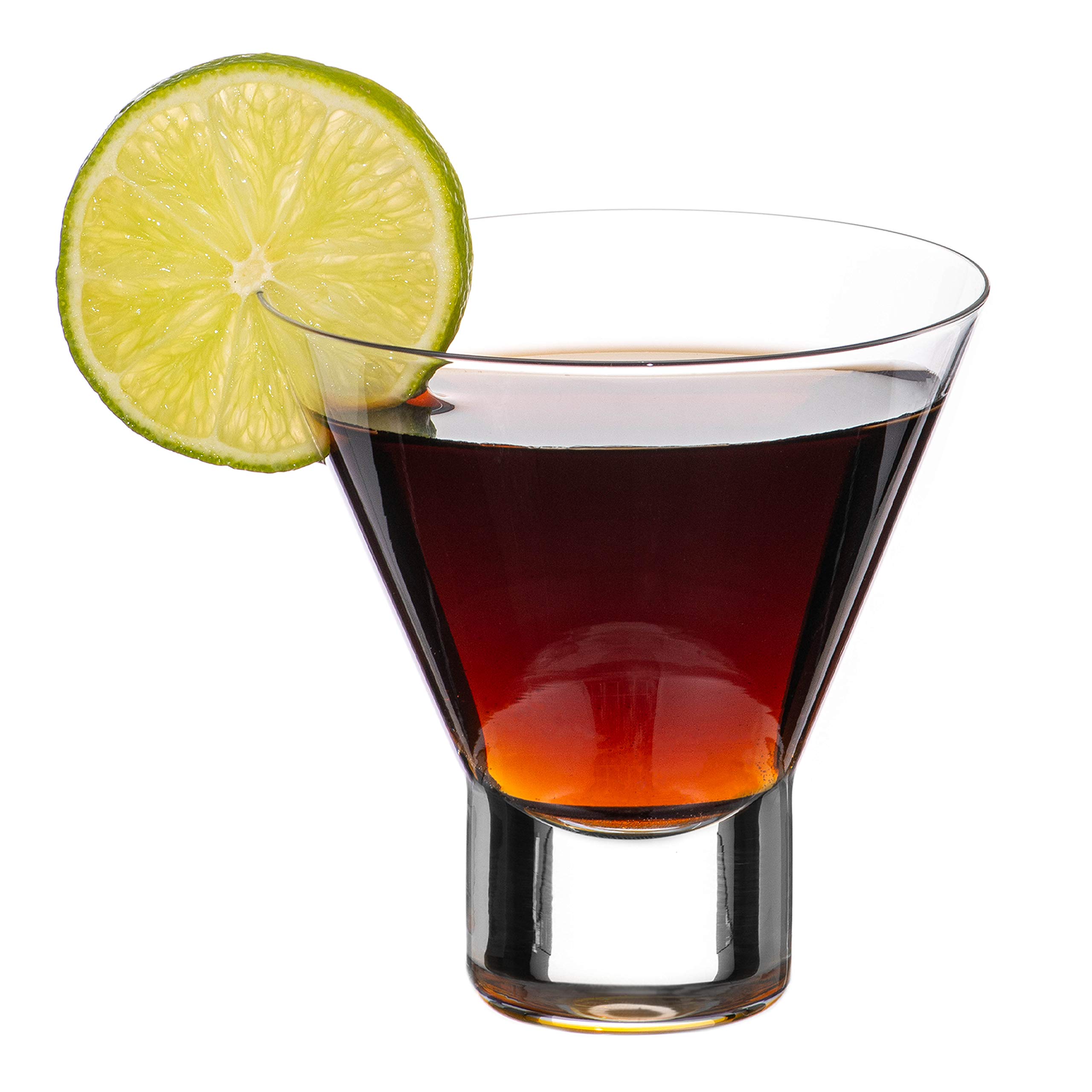 DIAMANTE Copas de Cóctel Martini - 4 Vasos Cortos de Cristal sin Tallo para Cóctel Martini Mojito Postre o Cuenco de Aperitivos- Colección 'Auris' – Juego de 4