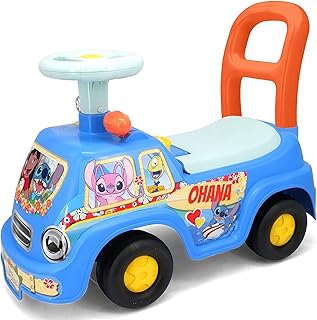 Kiddieland: My First Ride-On: Stitch - Disney Lights & Sounds Foot-to-Floor Vehicle, Interactive Dashboard, Storage Seat, Kids & Toddlers Ages 12-36mo