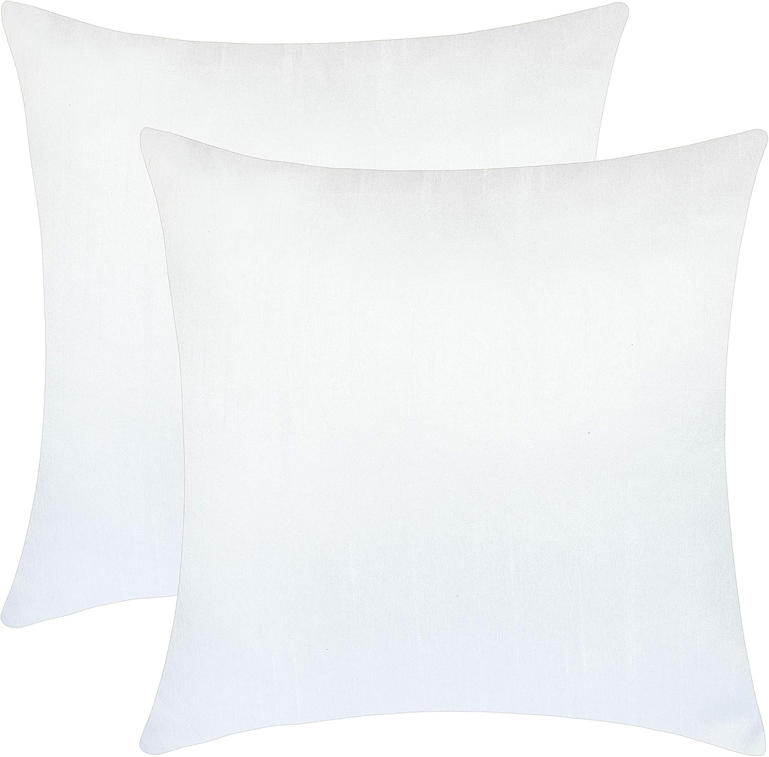 The White Petals Set of 2 Euro Sham Covers, Plain Silk Decorative Accent Sham, Silver Grey (26x26 inches)