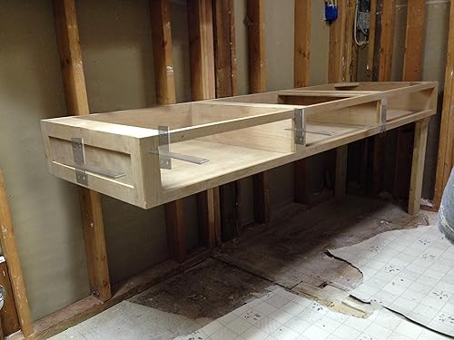 Miniatura 7 de Wall Stud Mount Countertop Bracket, Heavy Duty 3/8" Thick Flat Countertop kitchen Table Support Bracket, floating Shelf Bracket, Hidden