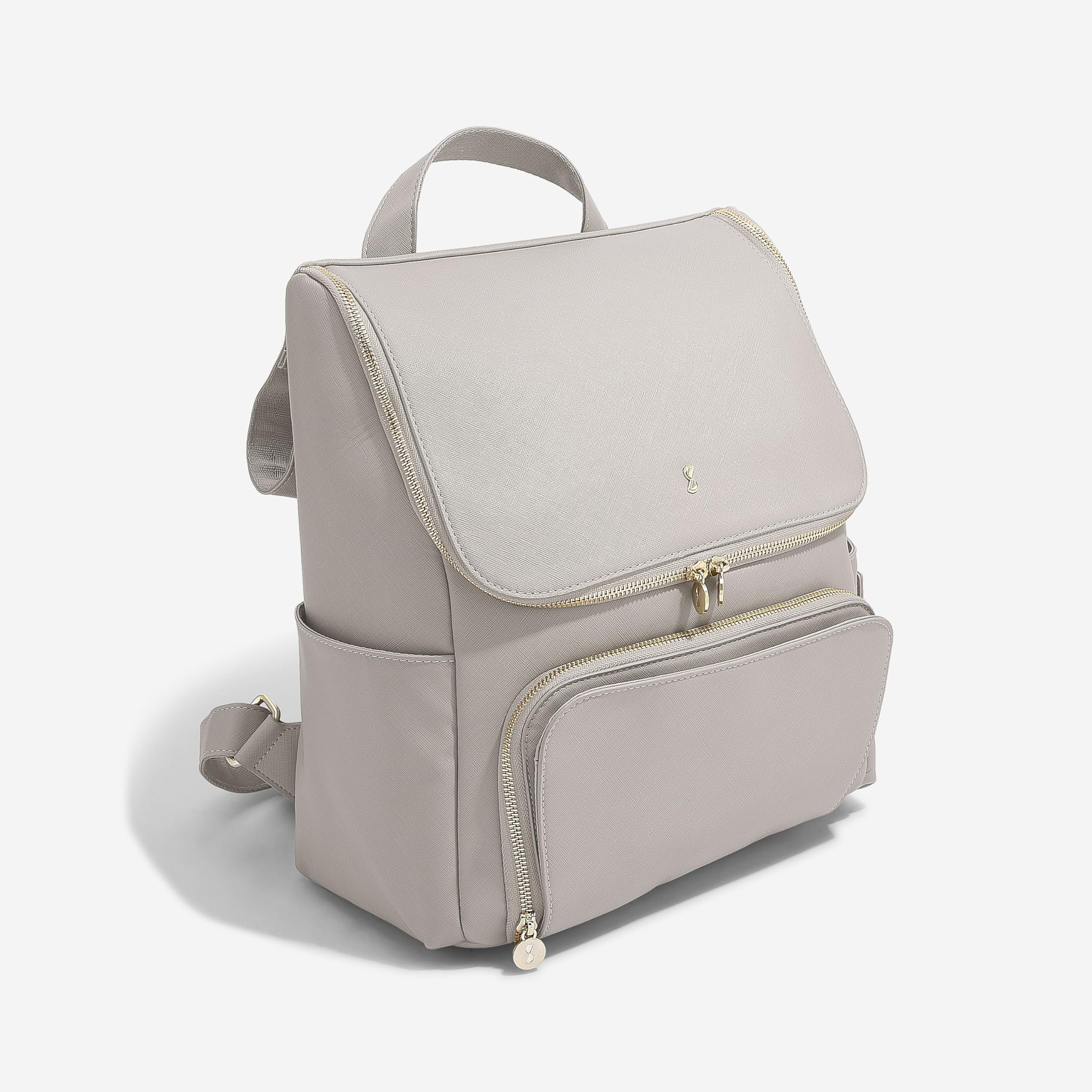 Sac à dos à langer Stackers grand format et imperméable en taupe