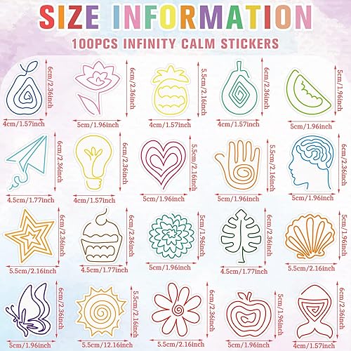 Miniatura 2 de Crtiin Paquete de 100 tiras sensoriales para ansiedad, adhesivos con textura áspera, calcomanías sensoriales para calmar, calcomanías táctiles para