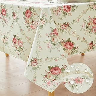 Vintage Floral Rectangle Tablecloth Shabby Chic Flower Table Cloth Sprin...