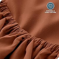Vista 186 de Bare Home - Sábana bajera de microfibra 1800 muy suave y duradera, para colchones altos tamaño individual, color gris pardo