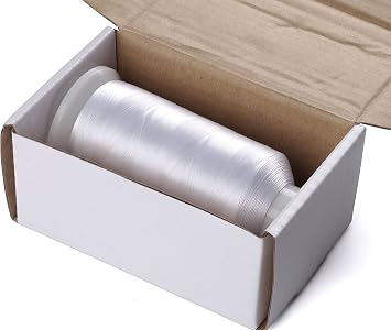 Simthreads 60WT (75D/2) Polyester Embroidery Machine Thread White Color for Bobbins, 5000M/spool