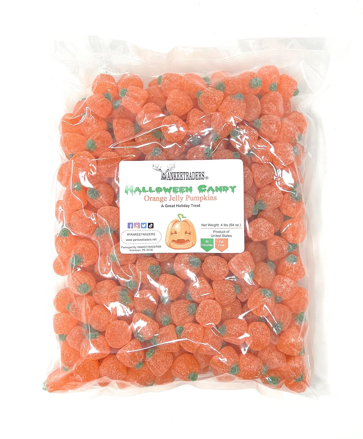 Orange Jelly Pumpkin Shaped Candy, Autumn, Halloween Bulk 4 Pounds
