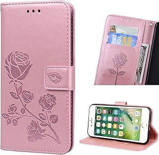 NB iPhone 7 Plus Phone Case Wallet Leather, iPhone 8 Plus Wallet Case,Premium PU Leather Wallet Flip Case with Kickstand Cover for iPhone 7 Plus,iPhone 8 Plus 5.5 inch (Floral-Pink)